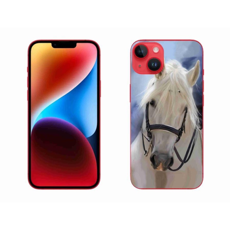 Zselés borítás mmCase iPhone 14 Plus készülékhez - fehér ló