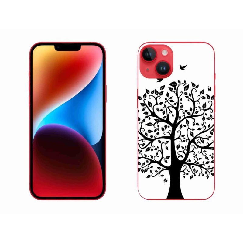 Zselés borítás mmCase iPhone 14 Plus készülékhez - fekete-fehér fa