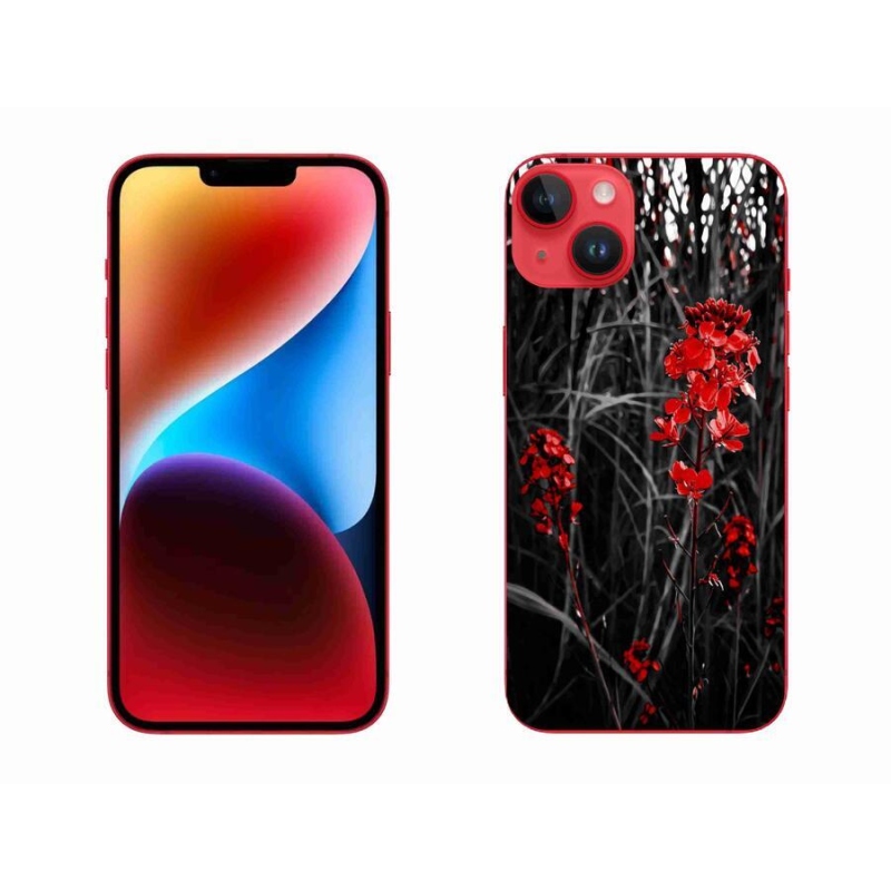 Zselés borítás mmCase iPhone 14 Plus készülékhez - piros növény
