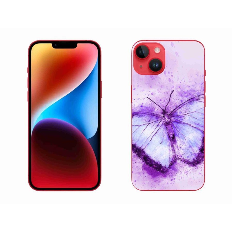 Zselés borítás mmCase iPhone 14 Plus készülékhez - lila pillangó