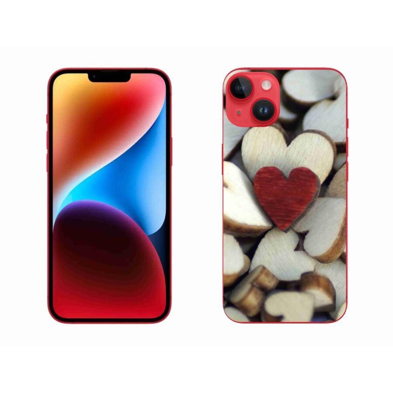 Zselés borítás mmCase iPhone 14 Plus készülékhez - gravírozott piros szív