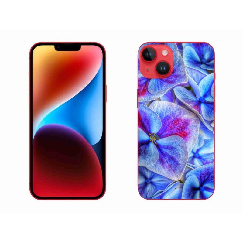 Gél védőhuzat mmCase iPhone 14 Plus készülékhez - kék virágok 1