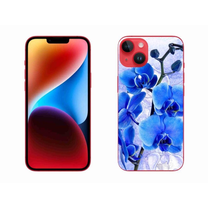 Gél védőhuzat mmCase iPhone 14 Plus készülékhez - kék virágok