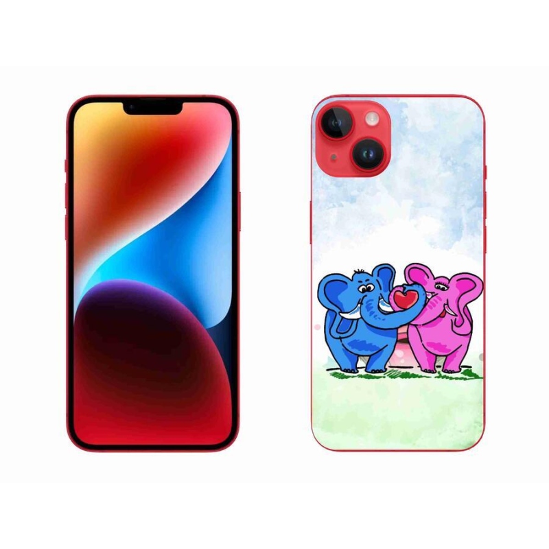 Gél borítás mmCase iPhone 14 Plus készülékhez - szerelmes elefántok