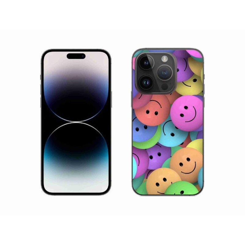 Zselés borítás mmCase iPhone 14 Pro 6.1 készülékhez - színes smiley-k