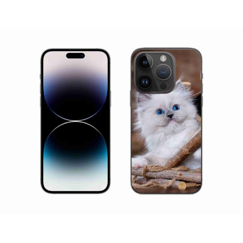 Zselés borítás mmCase iPhone 14 Pro 6.1 készülékhez - fehér cica