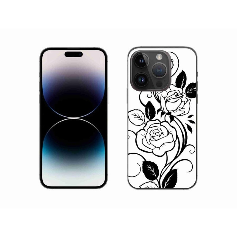 Zselés borítás mmCase iPhone 14 Pro 6.1 készülékhez - fekete és fehér rózsa