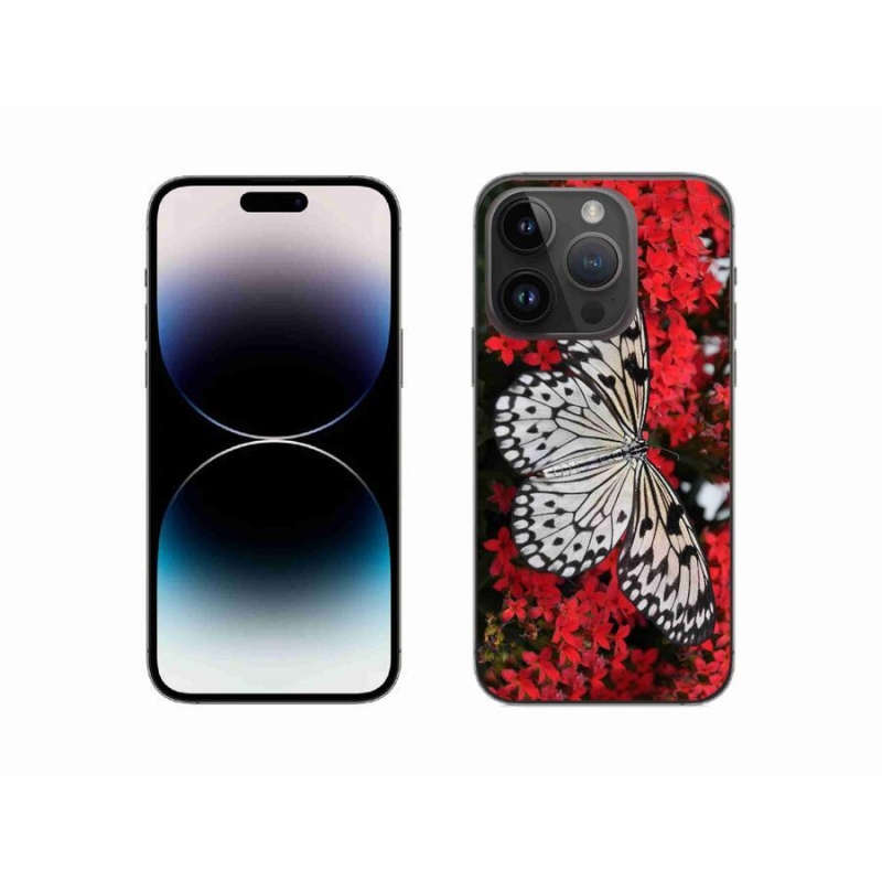 Zselés borítás mmCase iPhone 14 Pro 6.1 készülékhez - fekete-fehér pillangó 1