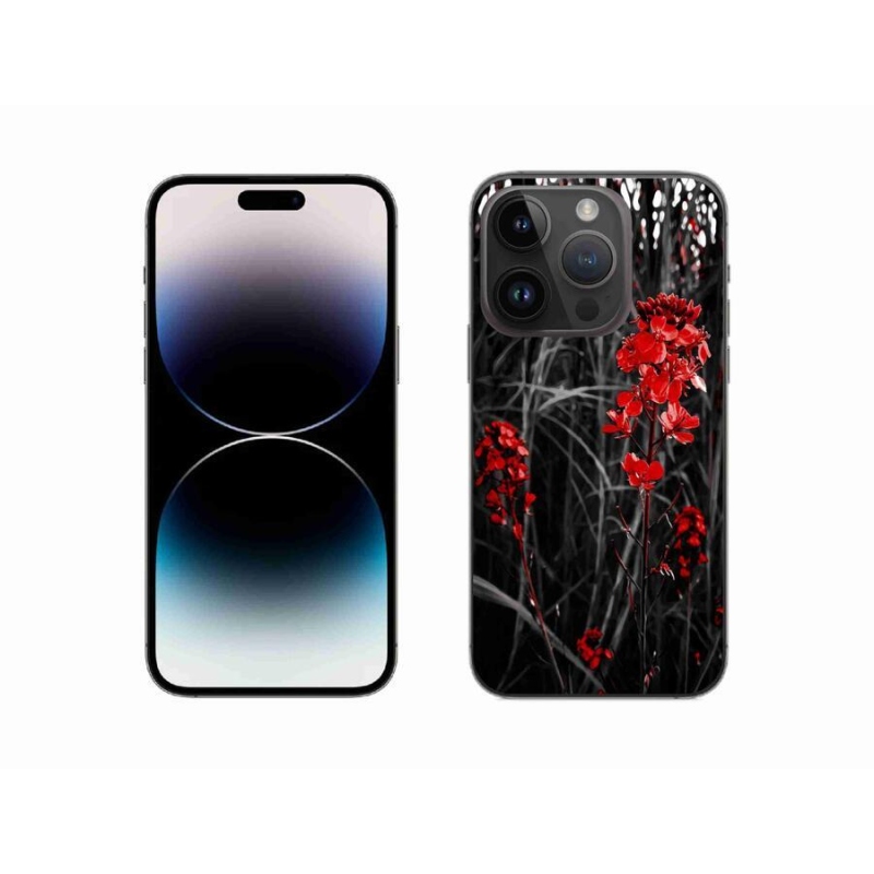 Zselés borítás mmCase iPhone 14 Pro 6.1 készülékhez - piros növény