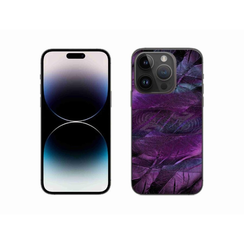 Zselés borítás mmCase iPhone 14 Pro 6.1 készülékhez - lila tollak