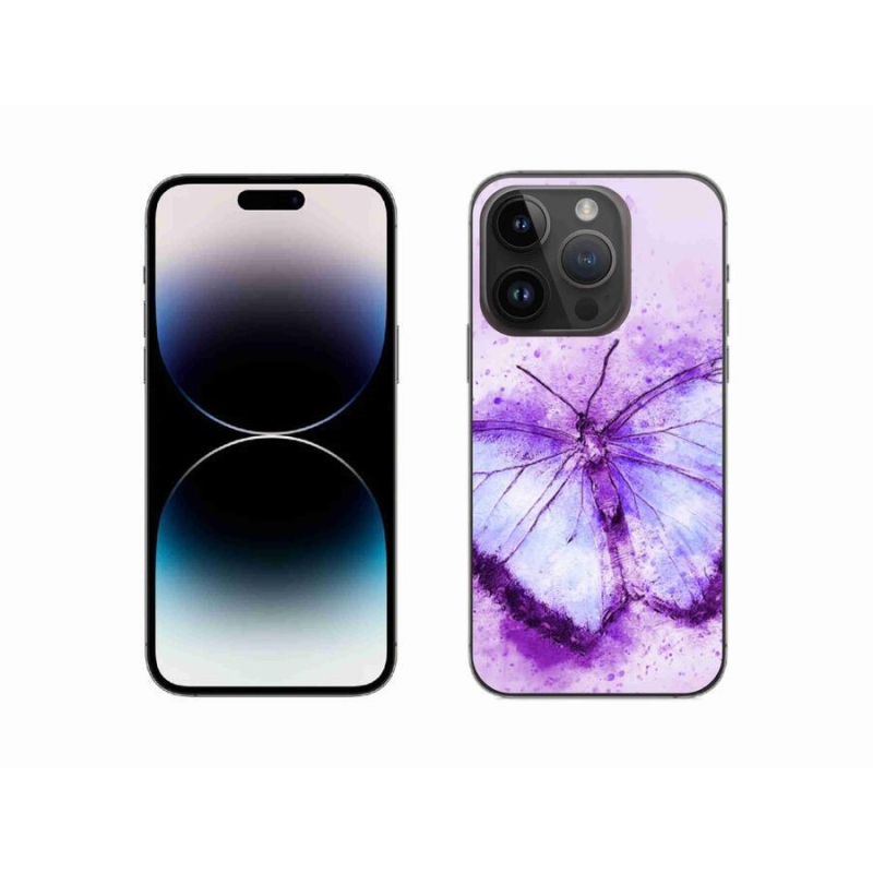 Zselés borítás mmCase iPhone 14 Pro 6.1 készülékhez - lila pillangó