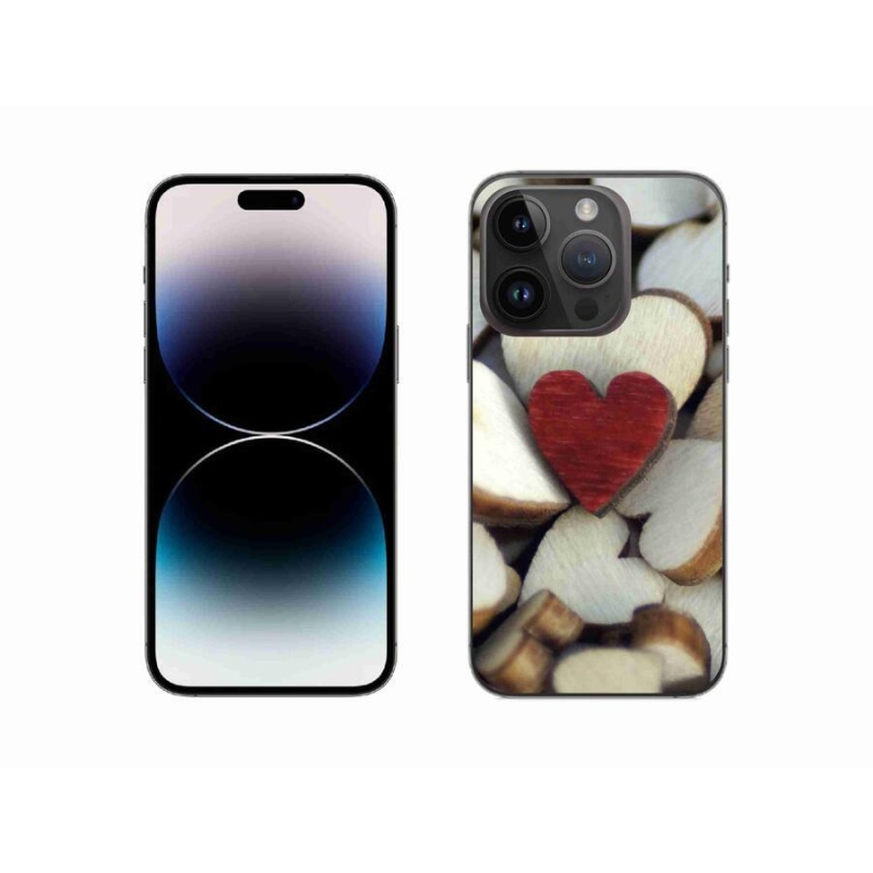 Zselés borítás mmCase iPhone 14 Pro 6.1 készülékhez - gravírozott piros szív