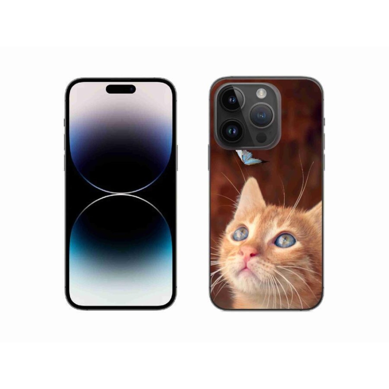 Zselés borítás mmCase iPhone 14 Pro 6.1 készülékhez - pillangó és cica