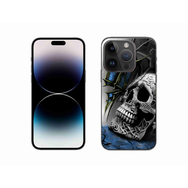 Zselés borítás mmCase iPhone 14 Pro 6.1 készülékhez - pillangó és koponya