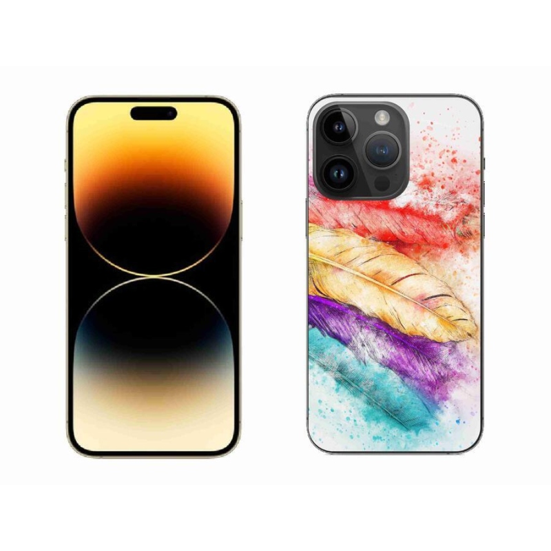 Zselés borítás mmCase iPhone 14 Pro Max 6.7 készülékhez - színes tollakkal