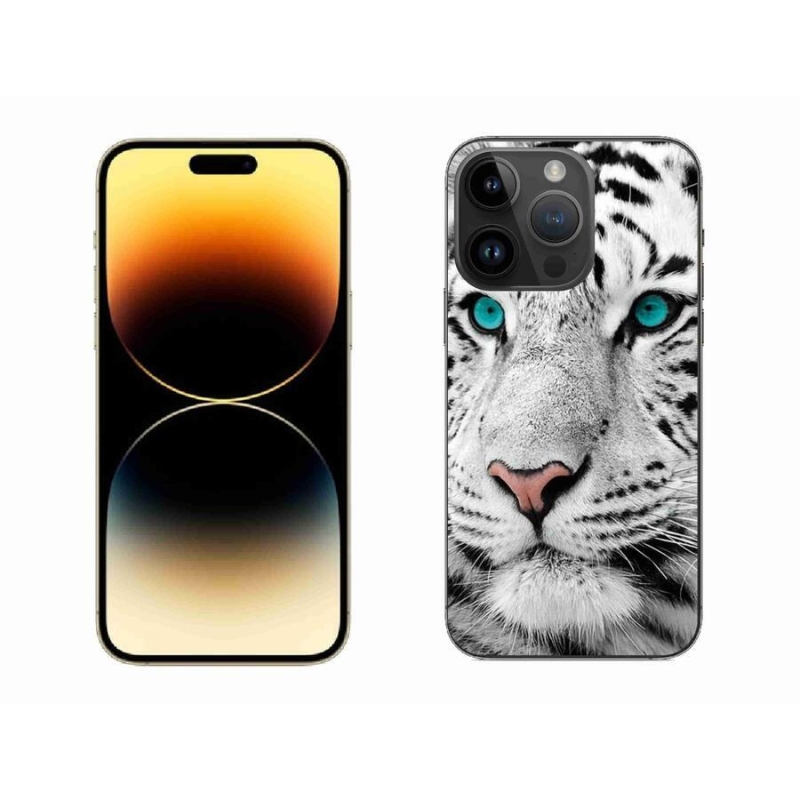 Zselés borítás mmCase iPhone 14 Pro Max 6.7 készülékhez - fehér tigris