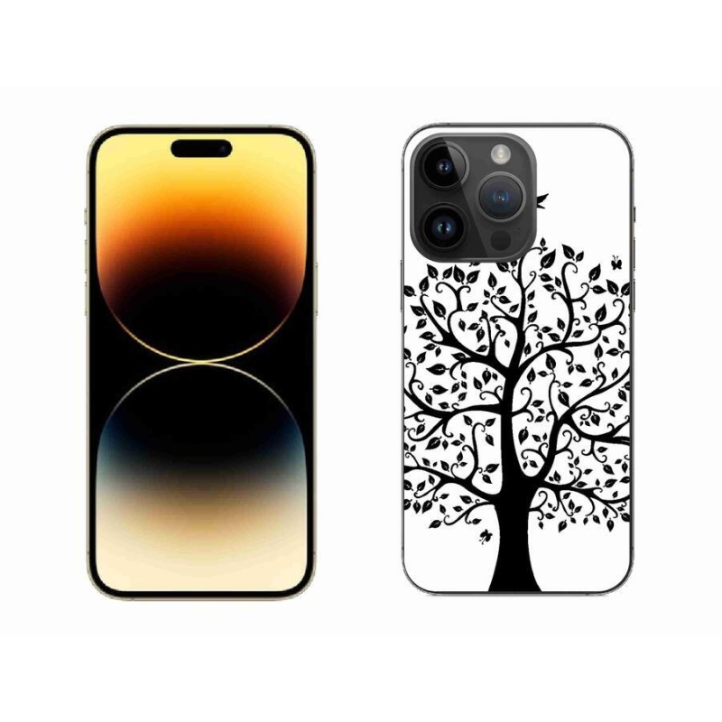 Zselés borítás mmCase iPhone 14 Pro Max 6.7 készülékhez - fekete és fehér fa