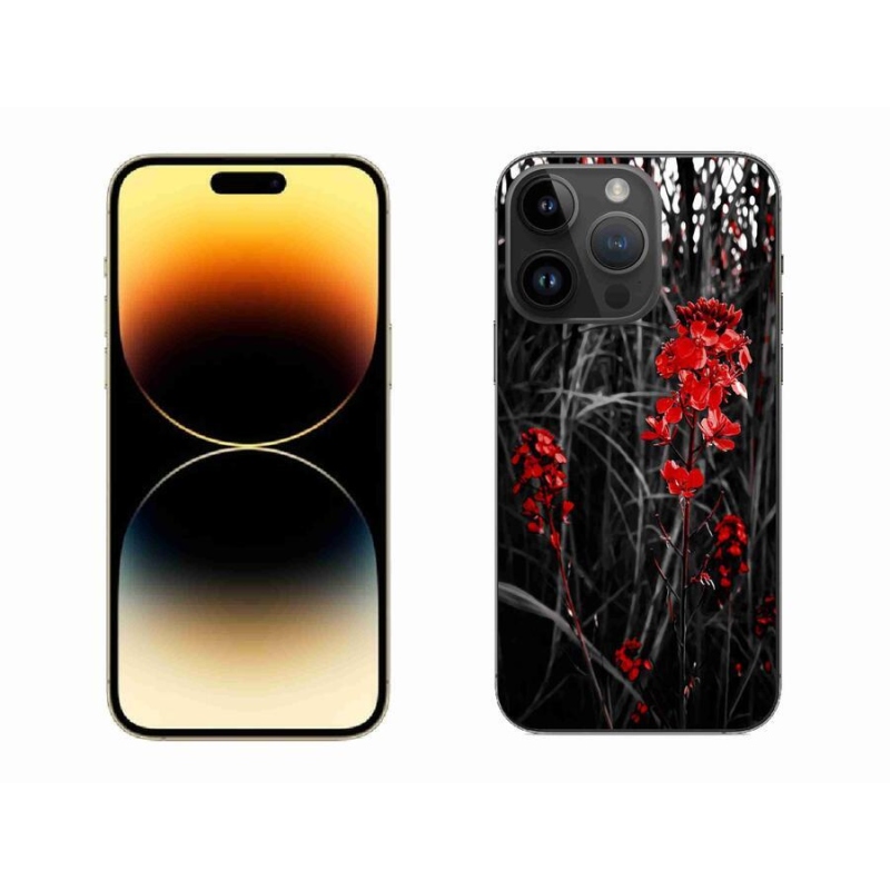 Gél borítás mmCase iPhone 14 Pro Max 6.7 - piros növényhez