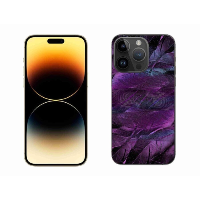 Zselés borítás mmCase iPhone 14 Pro Max 6.7 készülékhez - lila tollak