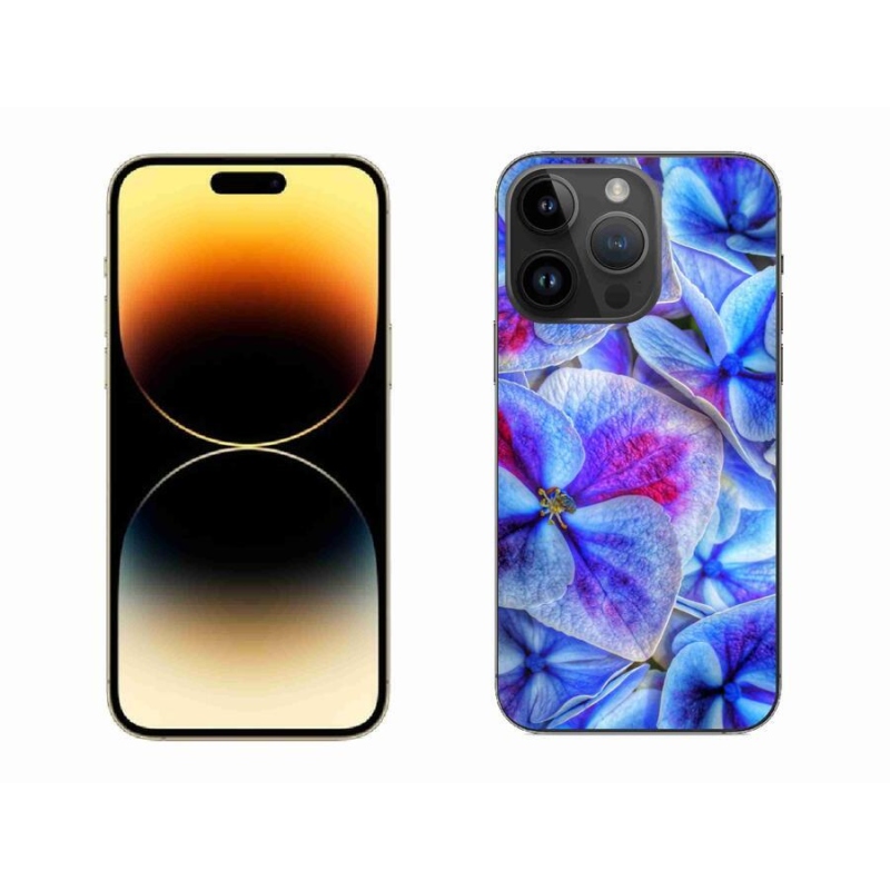 Zselés borítás mmCase iPhone 14 Pro Max 6.7 - kék virágok 1