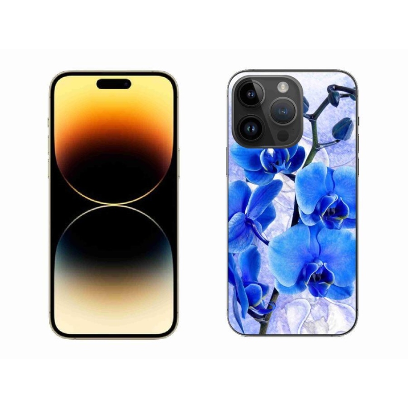 Zselés borítás mmCase iPhone 14 Pro Max 6.7 készülékhez - kék virágok