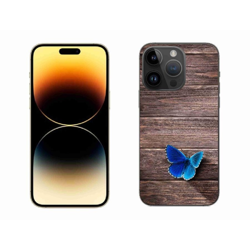 Zselés borítás mmCase iPhone 14 Pro Max 6.7 - kék pillangó 1