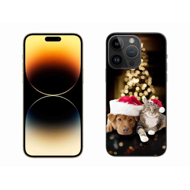 Gél borítás mmCase iPhone 14 Pro Max 6.7 készülékhez - Karácsonyi kutya és macska