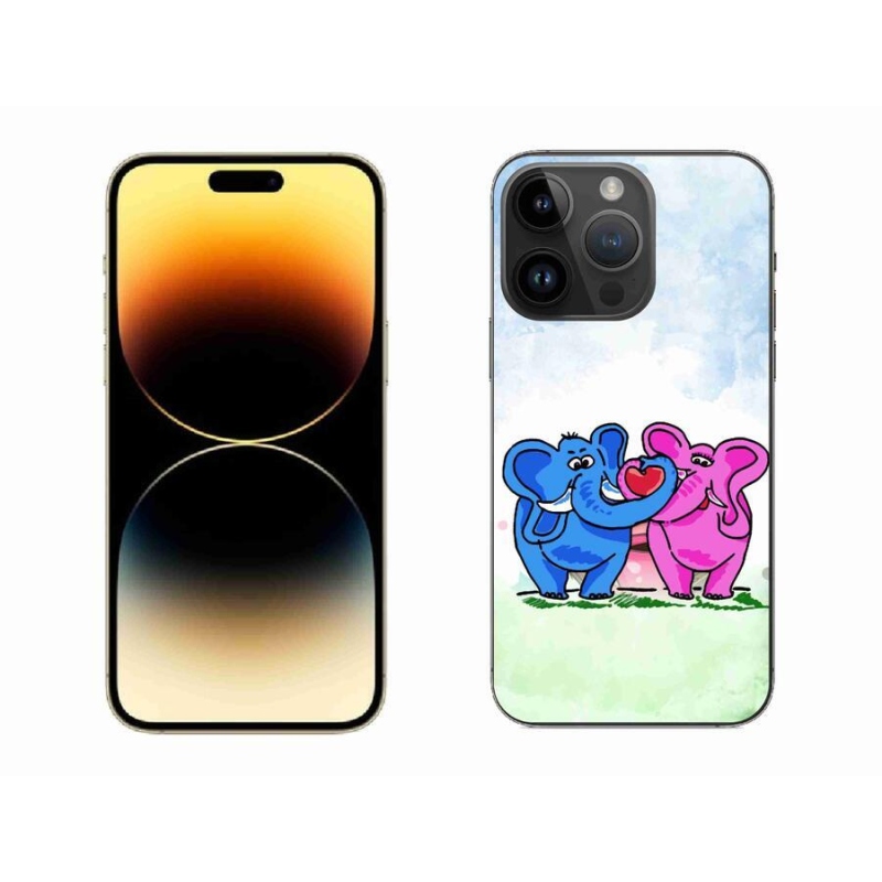 Gél borítás mmCase iPhone 14 Pro Max 6.7 készülékhez - szerelmes elefántok