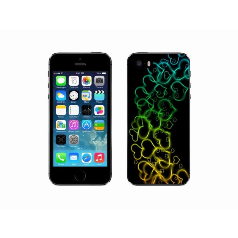 Zselés borítás mmCase iPhone 5/5s készülékhez - színes szívek