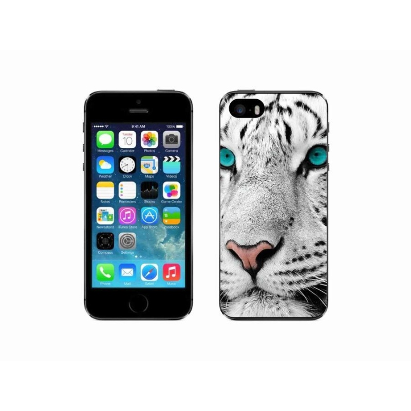 Zselés borítás mmCase iPhone 5/5s készülékhez - fehér tigris