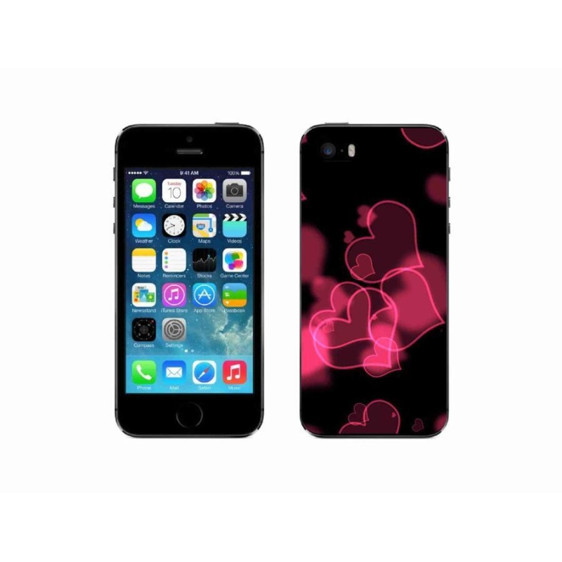 Zselés borítás mmCase iPhone 5/5s készülékhez - piros szívek