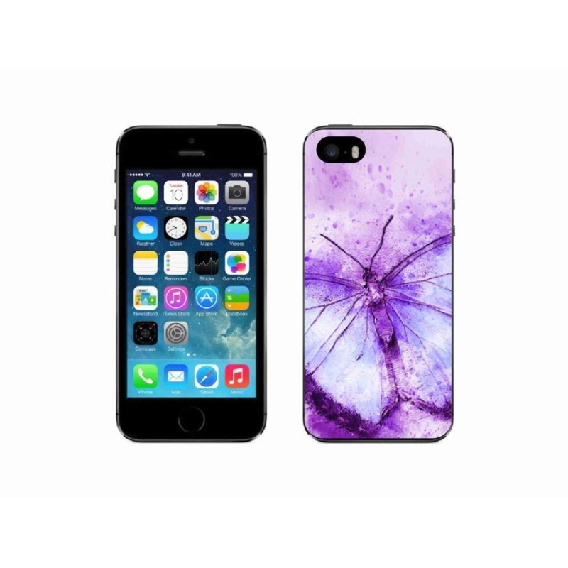 Zselés borítás mmCase iPhone 5/5s készülékhez - lila pillangó