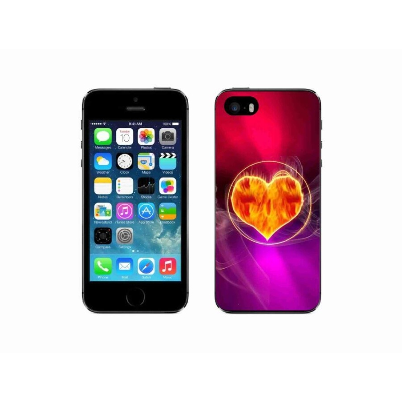 Gél borítás mmCase iPhone 5/5s készülékhez - tüzes szív