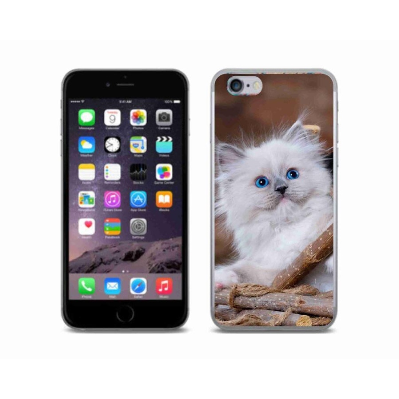 Zselés borítás mmCase iPhone 6/6S készülékhez - fehér cica