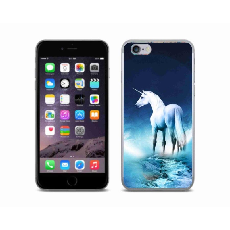 Zselés borítás mmCase iPhone 6/6S készülékhez - fehér egyszarvú