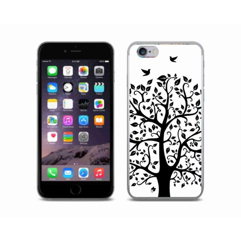 Zselés borítás mmCase iPhone 6/6S készülékhez - fekete és fehér fa