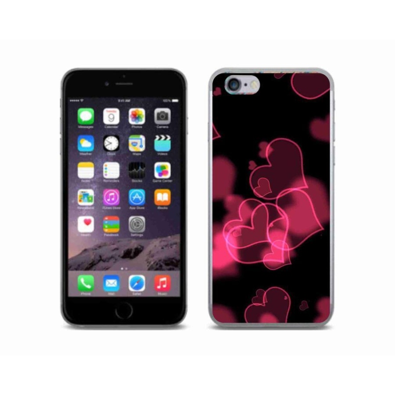 Zselés borítás mmCase iPhone 6/6S készülékhez - piros szívek