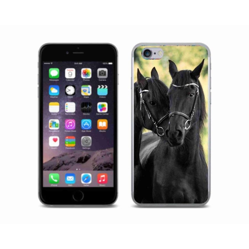 Zselés borítás mmCase iPhone 6/6S készülékhez - két fekete ló