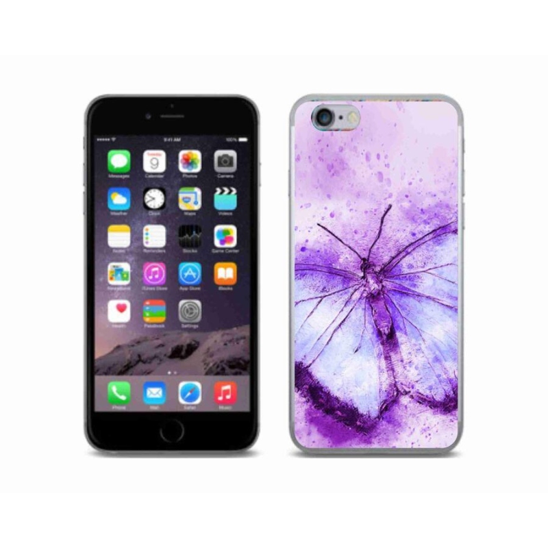 Zselés borítás mmCase iPhone 6/6S készülékhez - lila pillangó