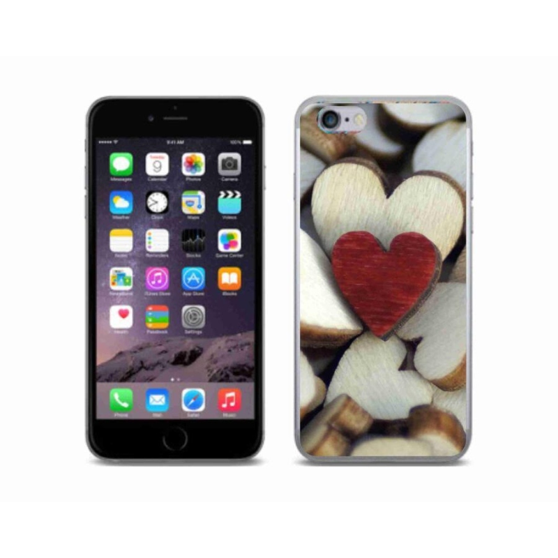 Zselés borítás mmCase iPhone 6/6S készülékhez - gravírozott piros szív