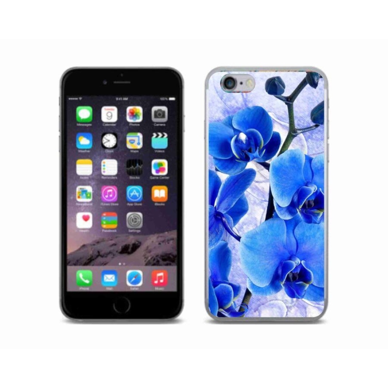 Zselés borítás mmCase iPhone 6/6S készülékhez - kék virágok
