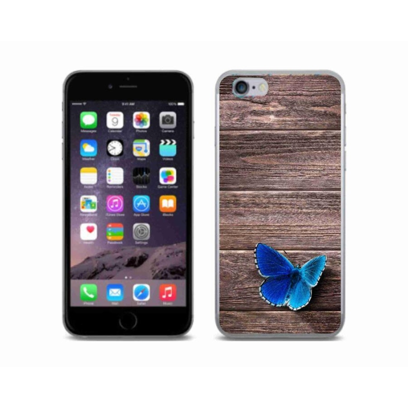 Zselés borítás mmCase iPhone 6/6S készülékhez - kék pillangó 1