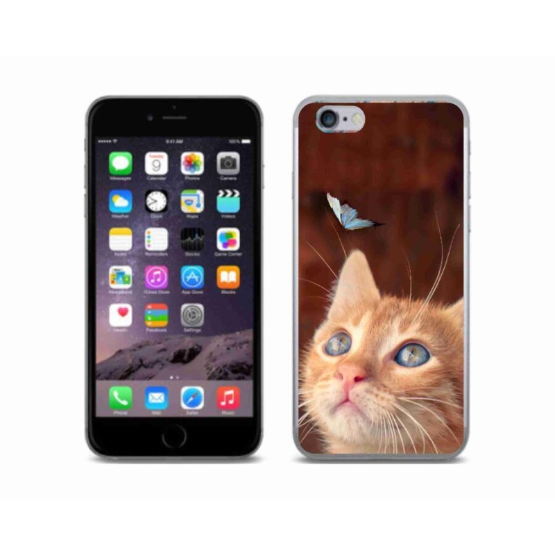 Zselés borítás mmCase iPhone 6/6S készülékhez - pillangó és cica