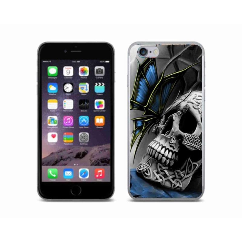Zselés borítás mmCase iPhone 6/6S készülékhez - pillangó és koponya