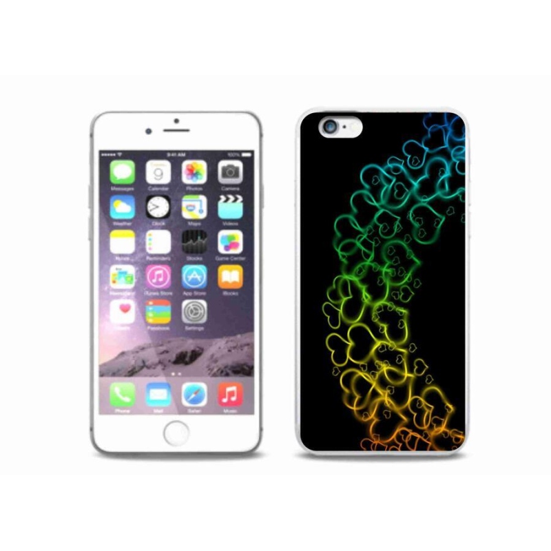 Zselés borítás mmCase iPhone 6/6S Plus készülékhez - színes szívek
