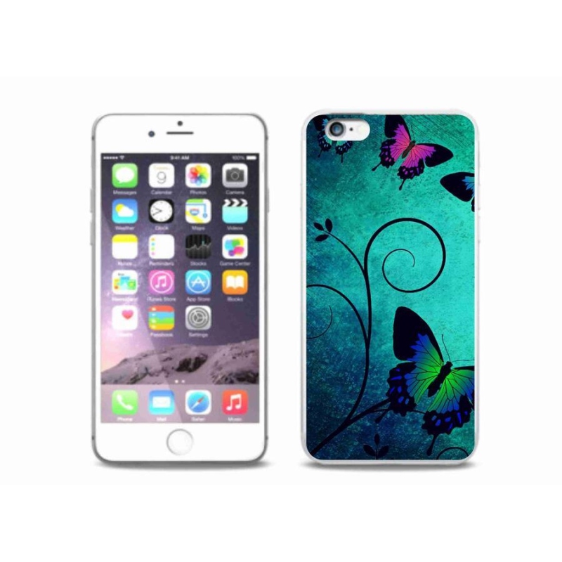 Zselés borítás mmCase iPhone 6/6S Plus készülékhez - színes pillangók