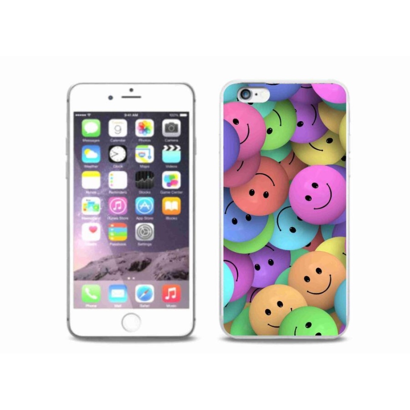 Zselés borítás mmCase iPhone 6/6S Plus készülékhez - színes smiley-k