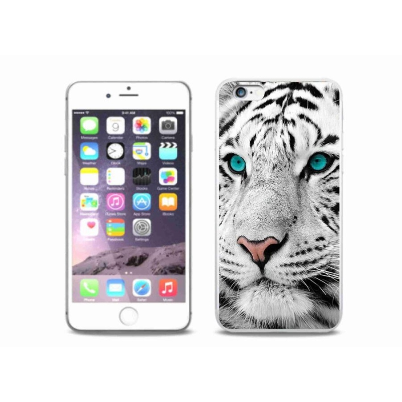Zselés borítás mmCase iPhone 6/6S Plus készülékhez - fehér tigris