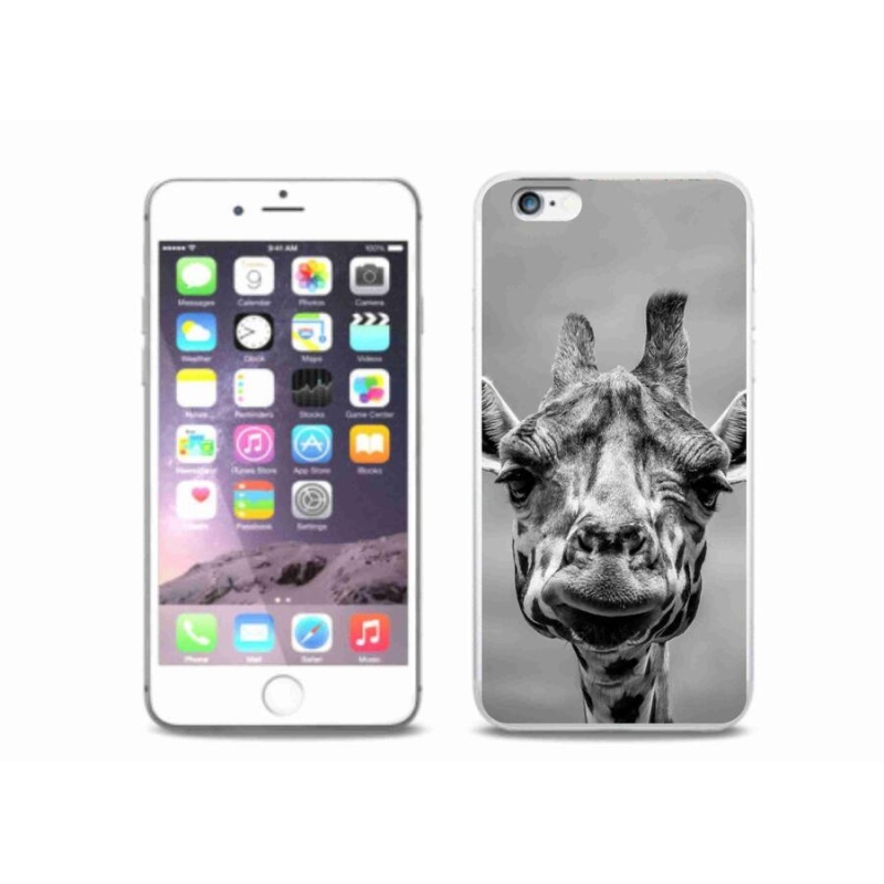 Zselés borítás mmCase iPhone 6/6S Plus készülékhez - fekete-fehér zsiráf