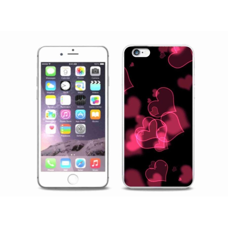 Zselés borítás mmCase iPhone 6/6S Plus készülékhez - piros szívek